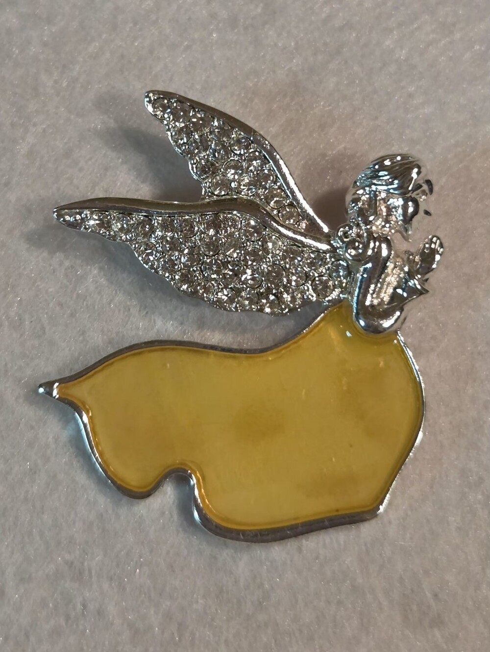 Vintage Signed Napier Praying Christmas Angel Brooch / Pin